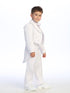 Big Boys White Peak Collar Round Split Tail Elegant 5 Pc Tuxedo Suit 8-20